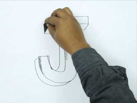 how to draw a 3d j