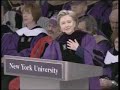 US Secretary of State Hillary Rodham Clinton provides remarks during the 2009 New York University commencement ceremony in New York City May 13, 2009. Go to www.state.gov for more video and text transcript.