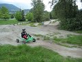 Goped electric trail ripper quad at the bmx track. atv bike scooter motorcycle kart cart