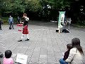 Japanese kilt-wearing diaboloist, Ueno Park, Tokyo.