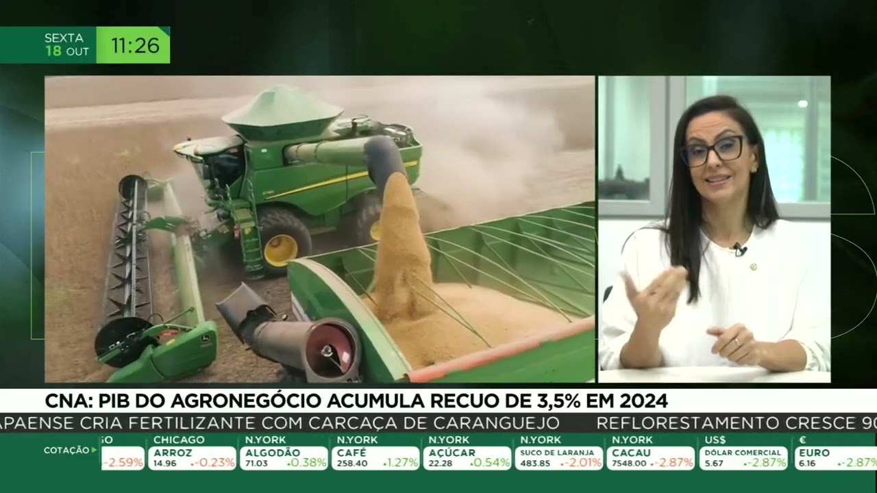 CNA: PIB do agronegócio acumula recuo de 3,5% em 2024