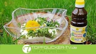 Apfelquark mit Bio-Leinöl mit frischen Wildkräutern | Rezeptempfehlung Topfgucker-TV