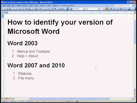 how to know ms word version