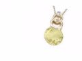 3 3/8 Carat lemon Quartz and Diamond 14K Yellow Gold Pendant