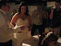 Carrie and Scott cutting their cake