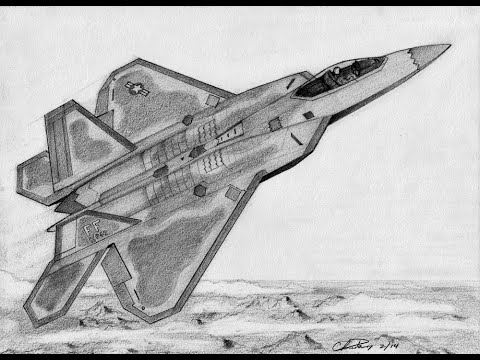 how to draw a f-22 raptor step by step