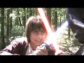 (2005) an ex-jedi and a hunter must do battle with an evil dark lord who has come to take an ancient relic which serves as the life force of the planet.

available for download at http://fanfilms.phispace.net/star%20wars%20aura%20of%20the%20force.mov.  it is a site that hosts dozens of star wars fan films.
