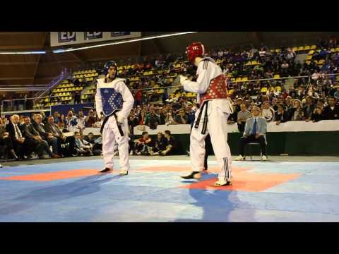 Dutch Open 2012 Taekwondo Final Aaron Cook VS Sebastian Crismanich -80KG ( Wicked Head Shots)