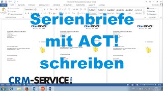 Serienbriefe mit ACT! CRM und Word schreiben - ACT! Tutorial deutsch