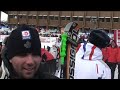 Manuel Osborne-Paradis after his victory in the FIS Ski World Cup downhill race in Garden/Gröden