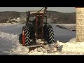 Fordson tractor snow ploughing