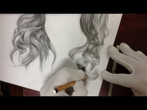 how to draw realistic hair with pencils
