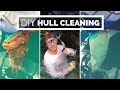 how to clean boat hull in the water?