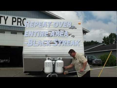 how to clean black streaks off rv