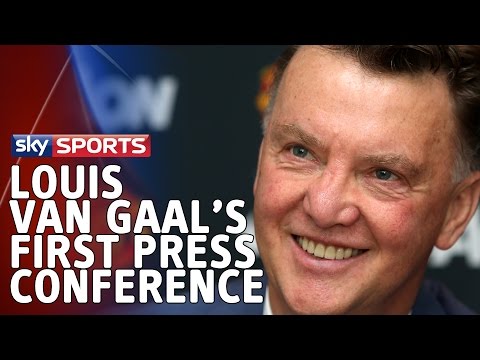 Conference - Louis van Gaal's first press conference since taking over as manager at Manchester United. Louis van Gaal believes his football philosophy will bring success back to Manchester United, what...