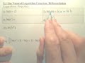 5.1a Natural Logarithmic Differentiation - Calculus