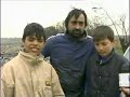 Dirty man and kids