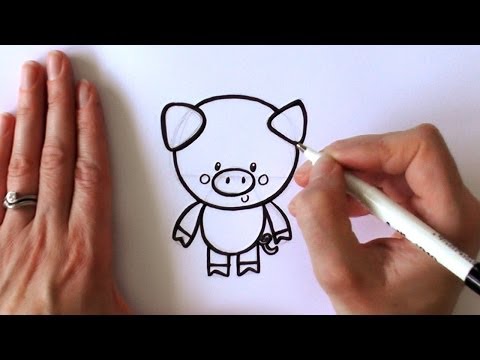 how to draw pig step by step