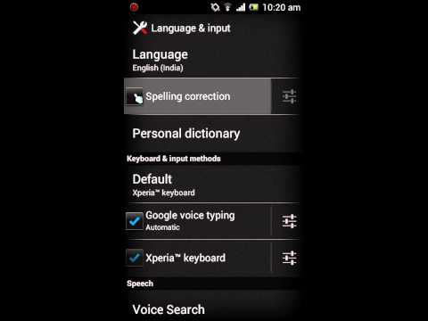how to remove autocorrect in xperia j