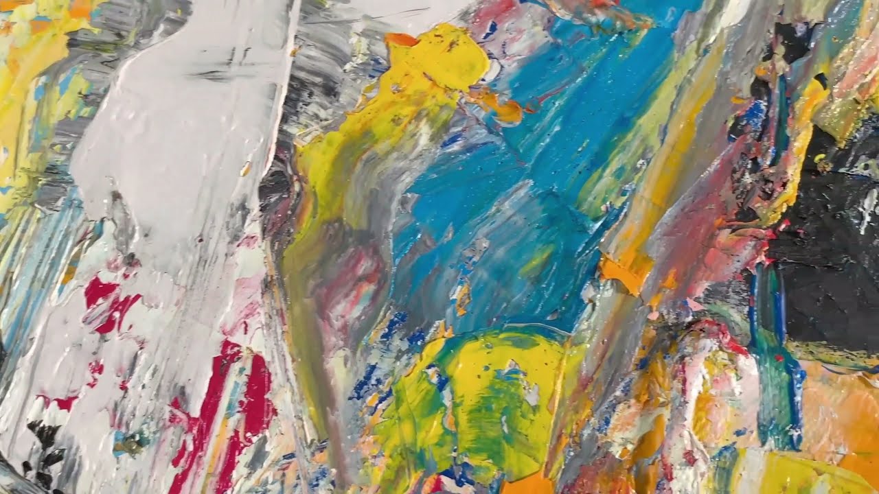 Close-up Video of Painting on Canvas - Remastered - Behind The Art