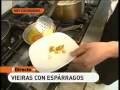 Vieiras con esparragos Vieiras con esparragos