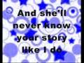 Talyor Swift~You Belong With Me~lyrics on screen