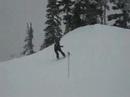 Attempting a 180 on a hip jump at Blackcomb