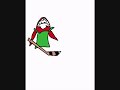 Penguin on paint