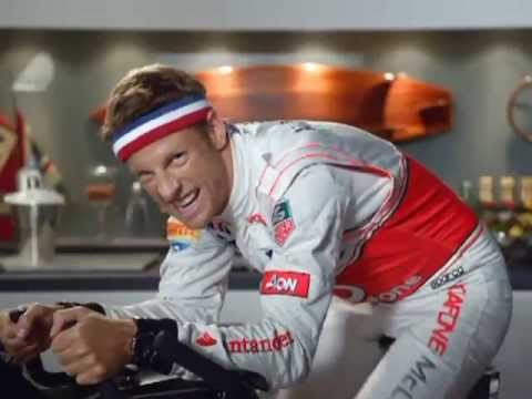 Biking - Three-time NASCAR Cup champion Tony Stewart shows Formula One star (and triathlete) Jenson Button how Mobile 1 helps his
