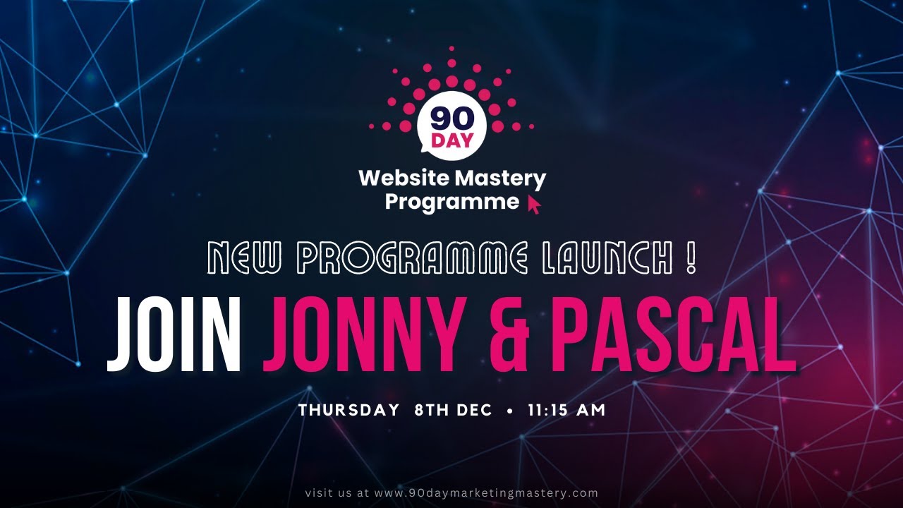 💥New Programme Launch💥 Join Jonny & Pascal to find out more!
