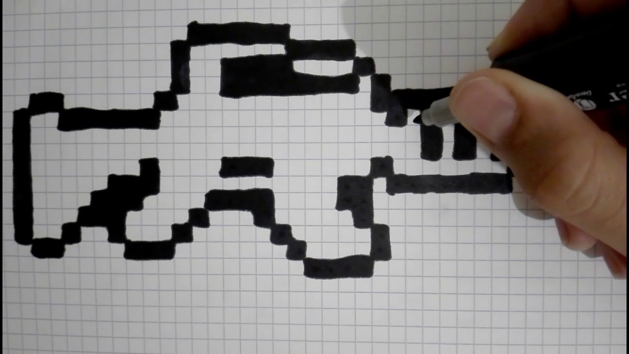 tuto pixel art comment dessiner une m4 de fortnite - fortnite pixel art arme