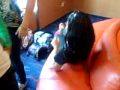 on the ferry, squashing elena....
