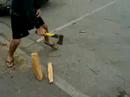 Nick Splitting Wood Nick Splitting Wood
