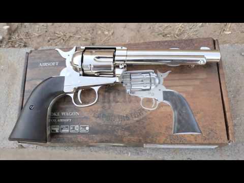 Airsoft unboxing the Umarex Smoke Wagon chrome revolver