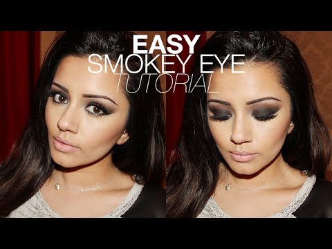 Tutorial | EASY Black Smokey Eye Tutorial + Nude Lips! | Kaushal Beauty