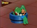 luigi teaches cave people how to plant things.