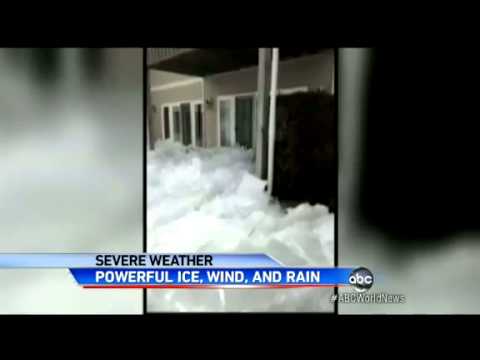 Extreme Weather : A Giant Wall of Ice destroys homes in Minnesota and Canada (May 12, 2013)