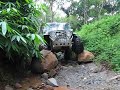 CJ7 going over 2 boulders coming down with a bang!