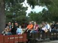 Riding the train at the park