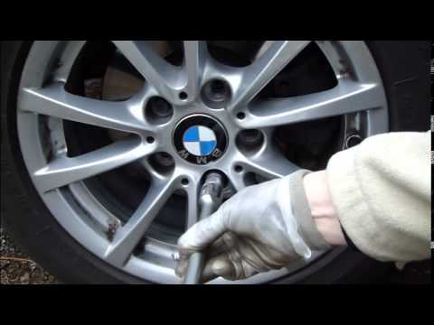 How to replace tire and wheel BMW 3 Series F30. Years 2012 to 2018