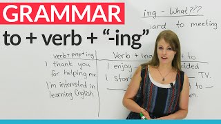 Engligh Grammar: How to use "to" before an "-ing" verb