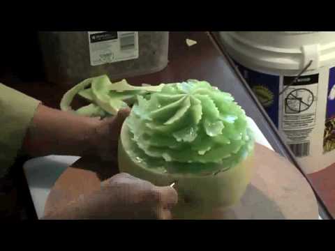 honey dew melon star fruit carving