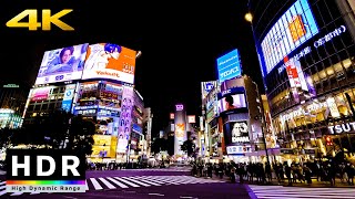 【4K HDR】Night Walk in Tokyo Shibuya (東京散