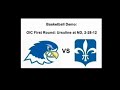 My play-by-play of the Ursuline Arrows vs Notre Dame Falcons in the opening round of the OIC playoffs, Feb 28, 2012.