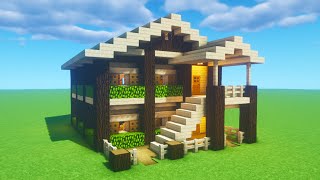Minecraft Tutorial: How To Make A Birch Wooden Survival House 2020
