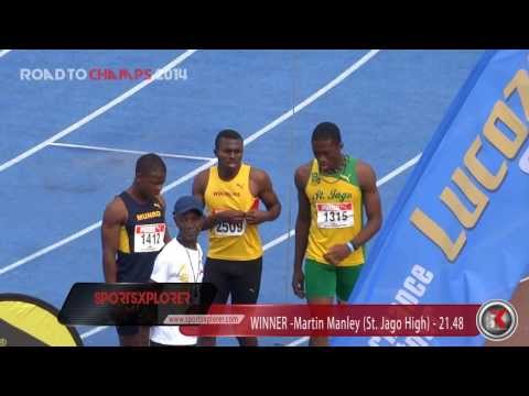 St.Jago's Martin Manley wins Boys Class 1 200m - Queens/Grace Jackson meet - ROAD TO CHAMPS 2014