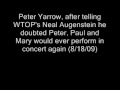 Peter Yarrow: We are no longer going to be able to perform together.
