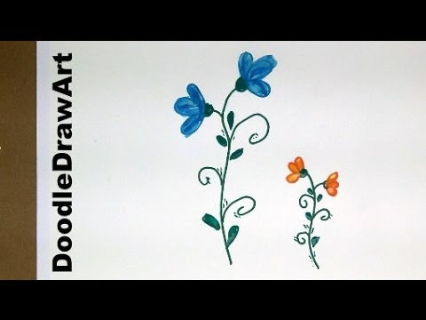 Drawing: How To Draw Flowers – Step by Step easy cartoon Posies!  Easy for kids or beginners