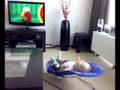 baby kijkt naar bumba