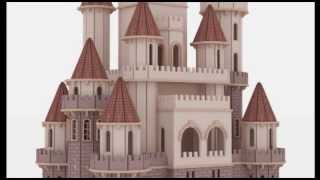 Fantasy Castle Doll House Laser cutting plans CNC router Scroll saw pattern